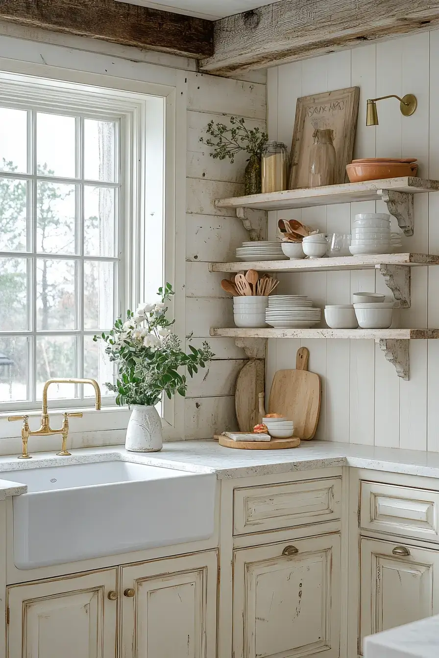 29 Farmhouse Kitchens with White Cabinets That Balance Clean and Cozy 2