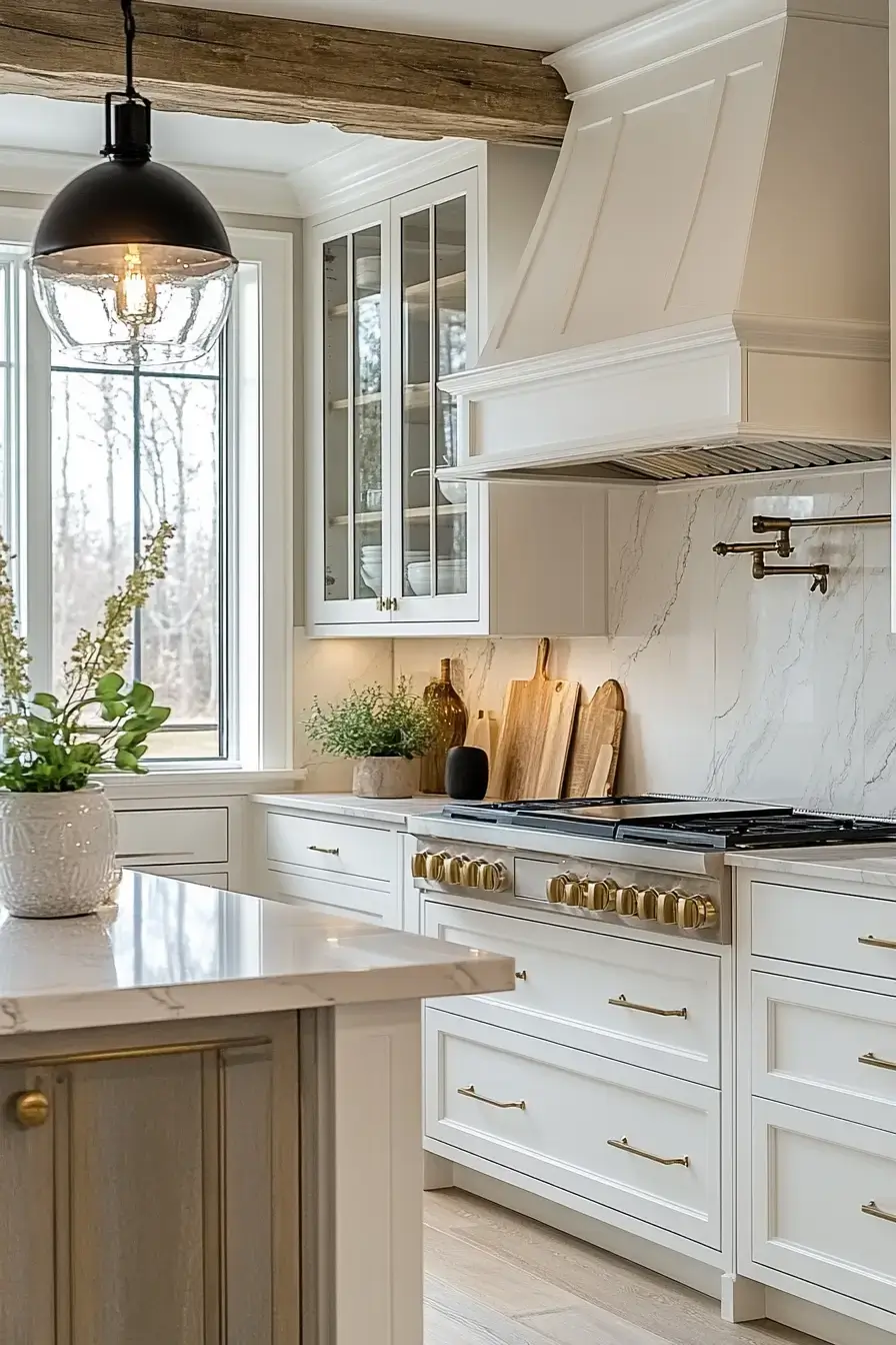 29 Farmhouse Kitchens with White Cabinets That Balance Clean and Cozy 23
