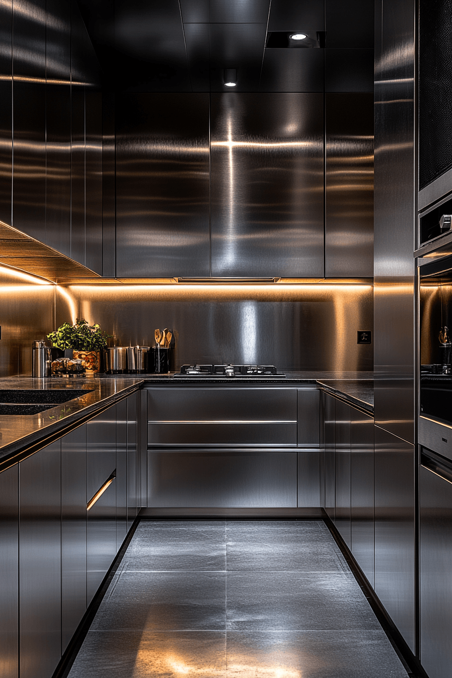 29 Aluminium Kitchen Cabinets That Look Like the Future 24