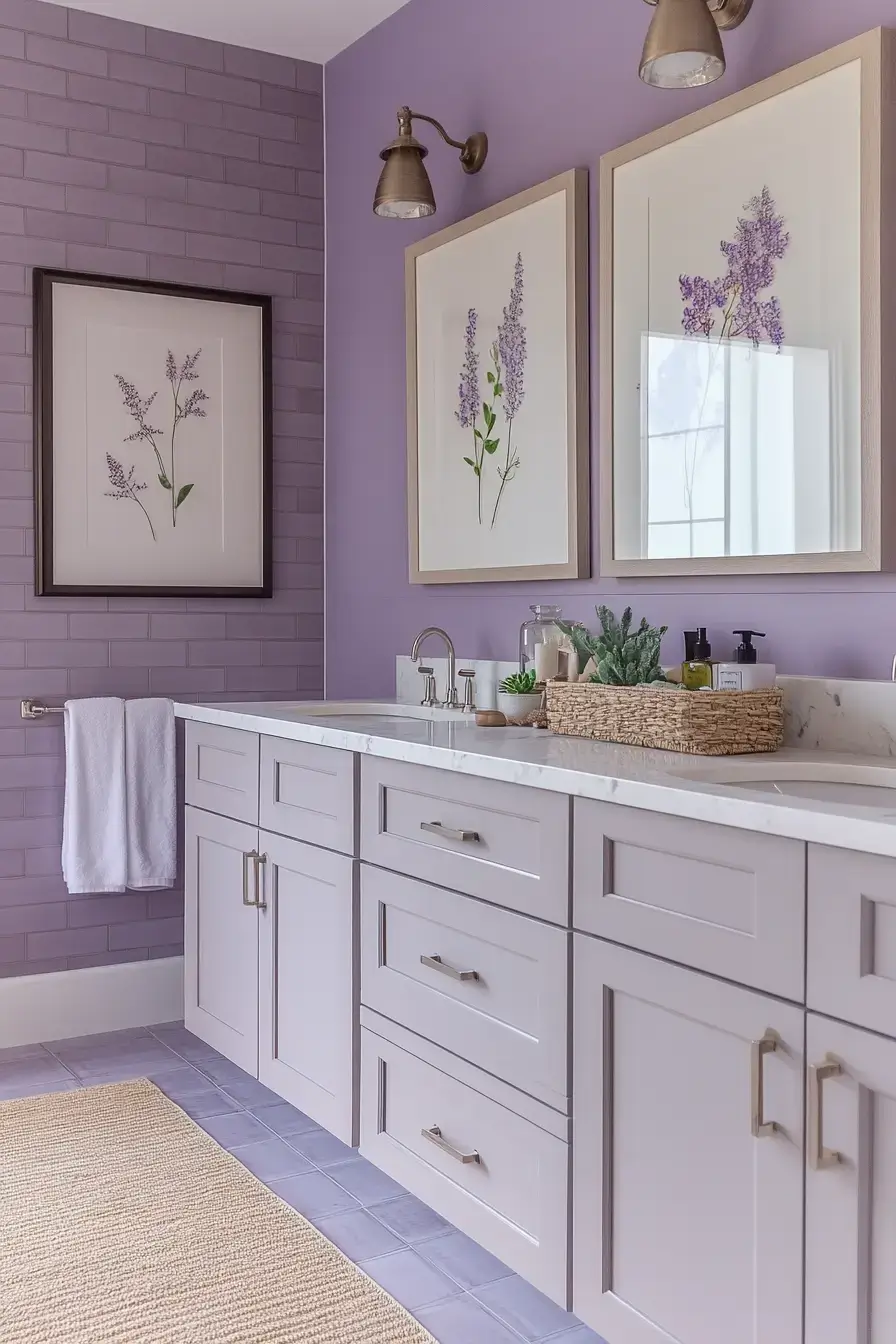 29 Purple Bathroom Ideas That Feel Calm, Bold, and Totally Livable 25