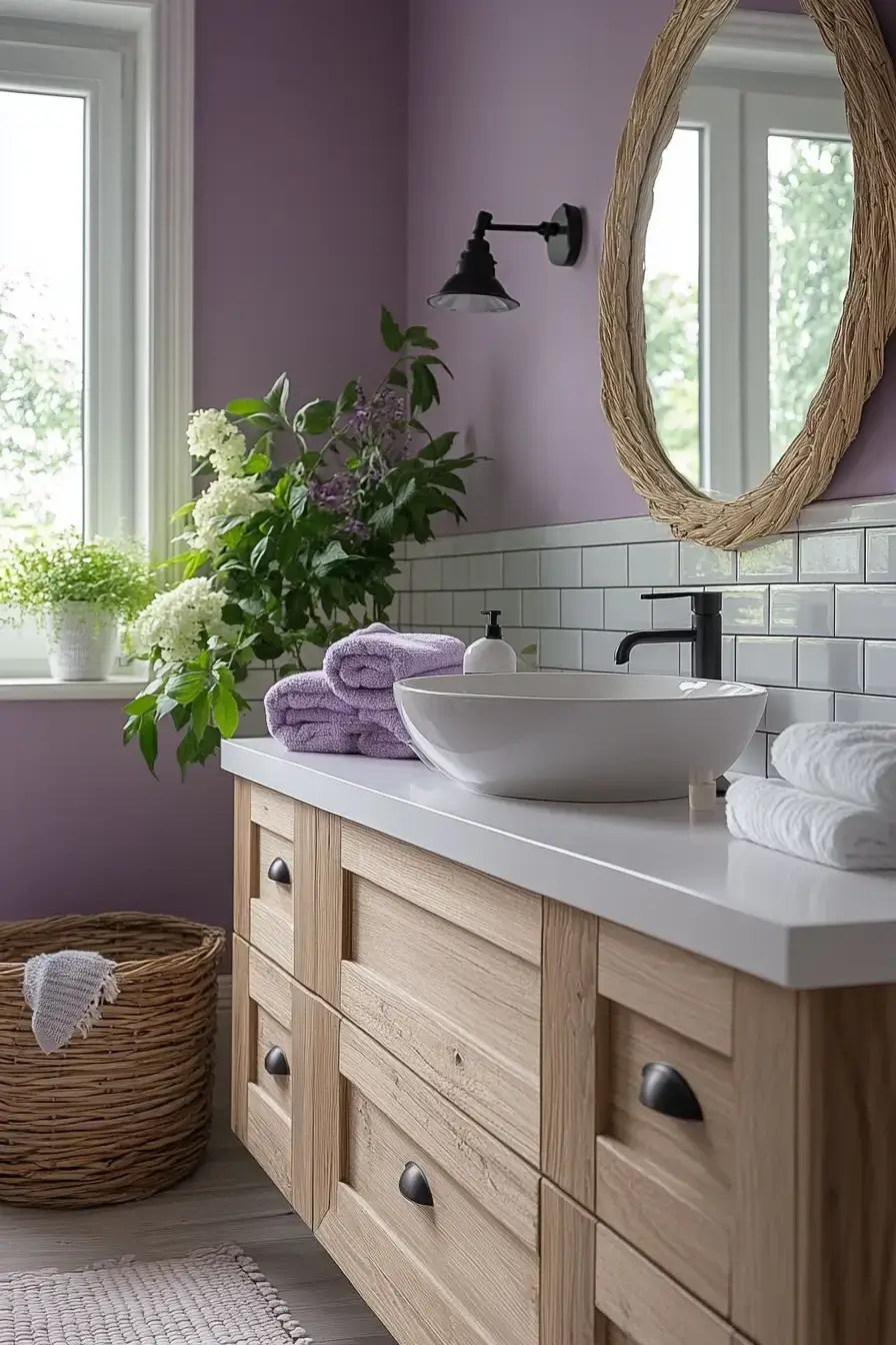 29 Purple Bathroom Ideas That Feel Calm, Bold, and Totally Livable 26