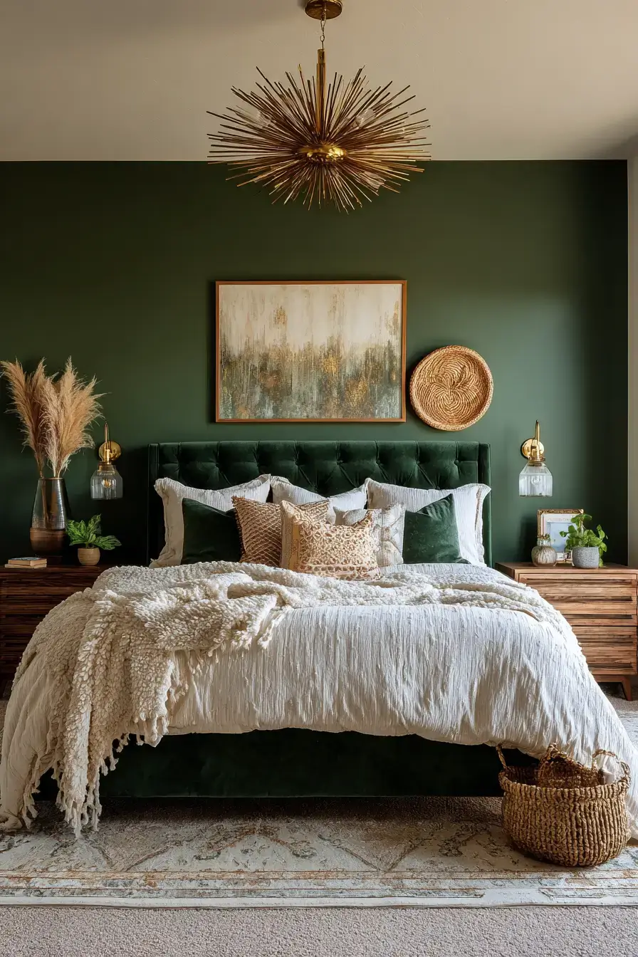 29 Green Boho Bedroom Ideas That Feel Calm and Collected 28