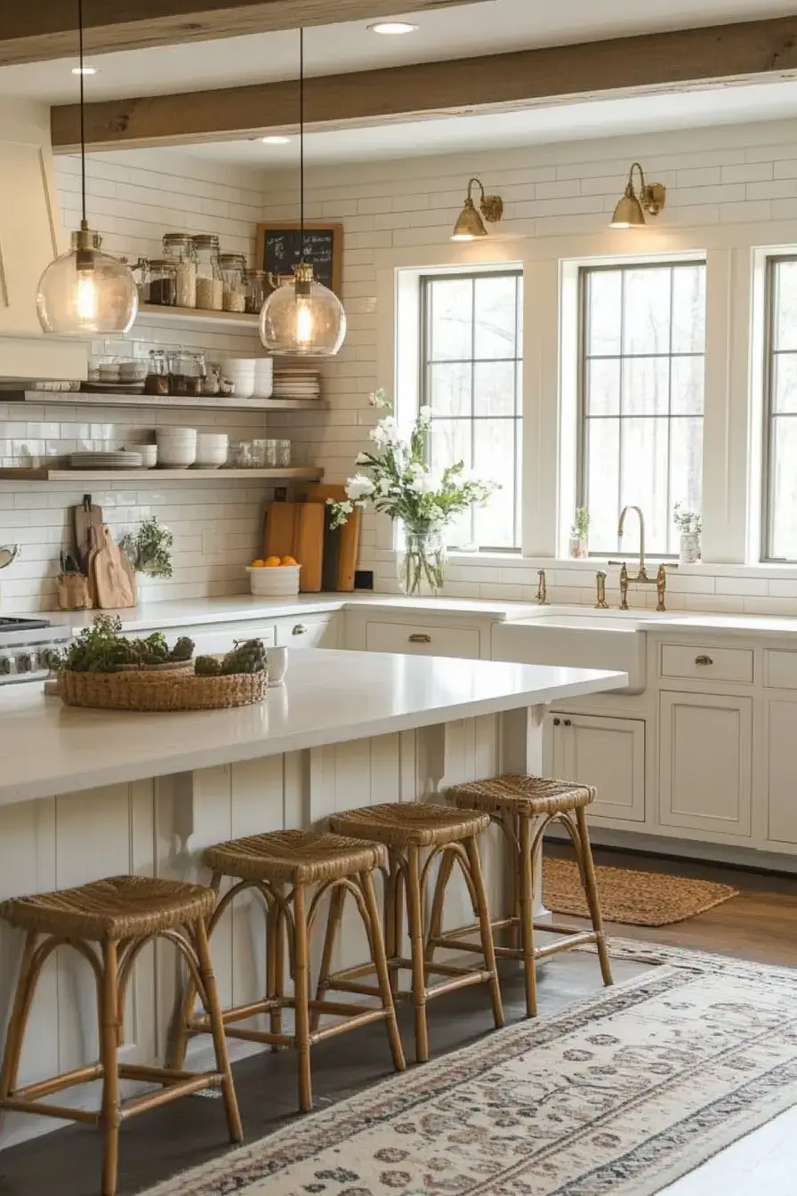 29 Farmhouse Kitchens with White Cabinets That Balance Clean and Cozy 29
