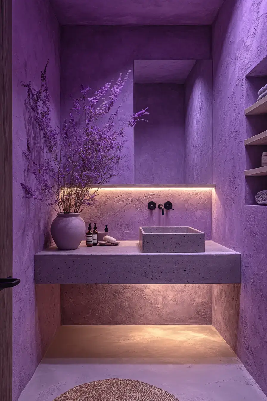29 Purple Bathroom Ideas That Feel Calm, Bold, and Totally Livable 3