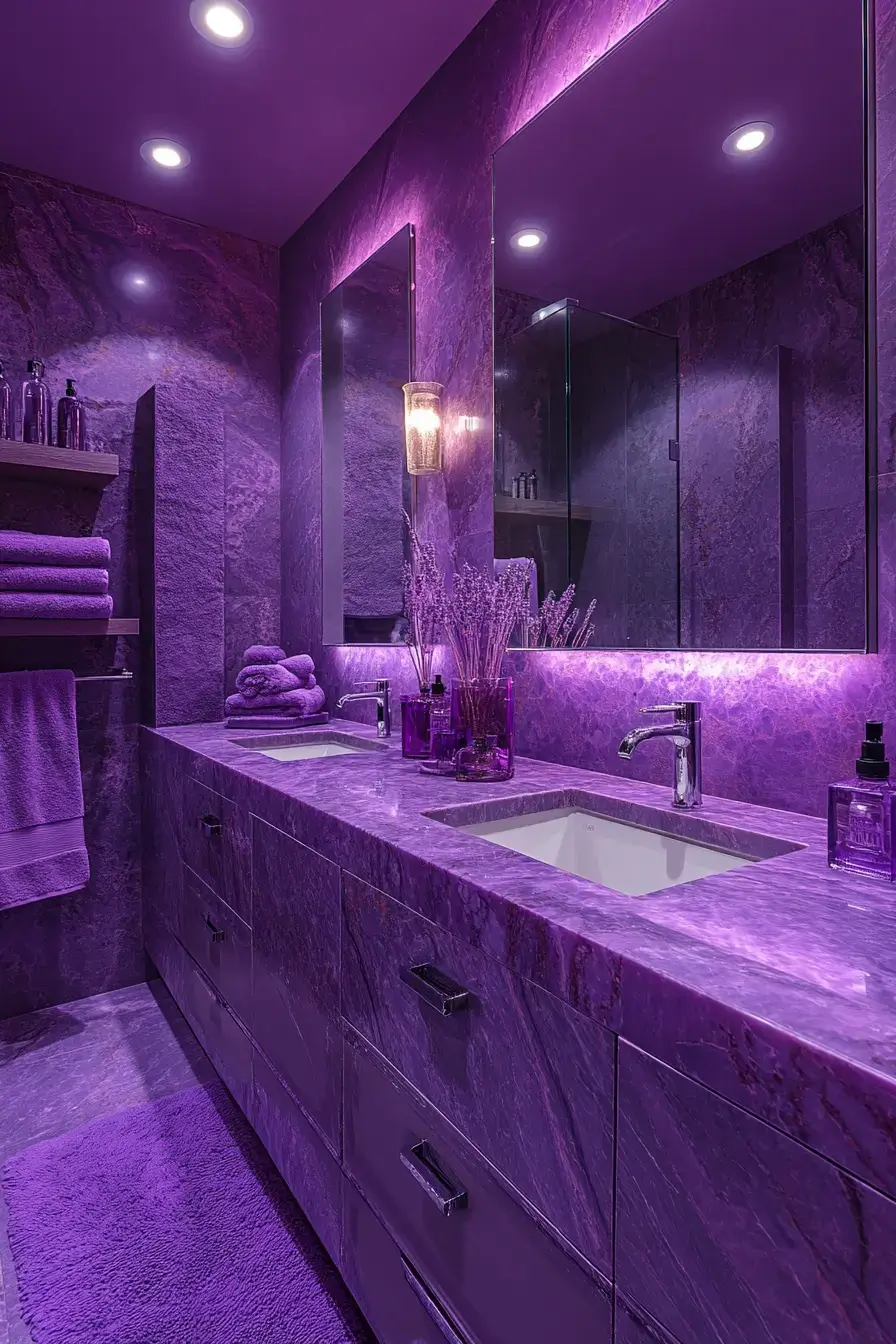 29 Purple Bathroom Ideas That Feel Calm, Bold, and Totally Livable 5