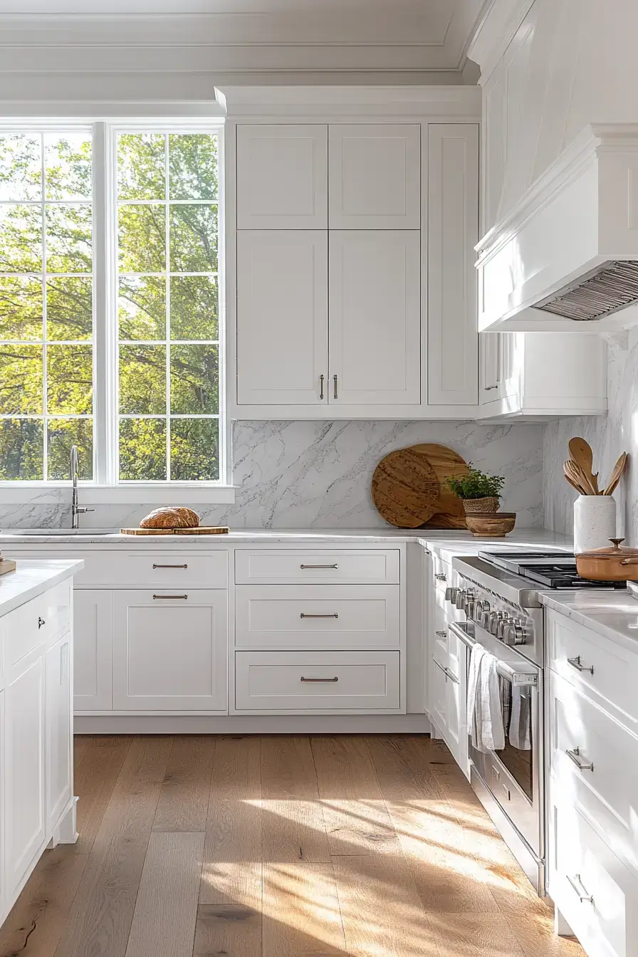 29 Farmhouse Kitchens with White Cabinets That Balance Clean and Cozy 6