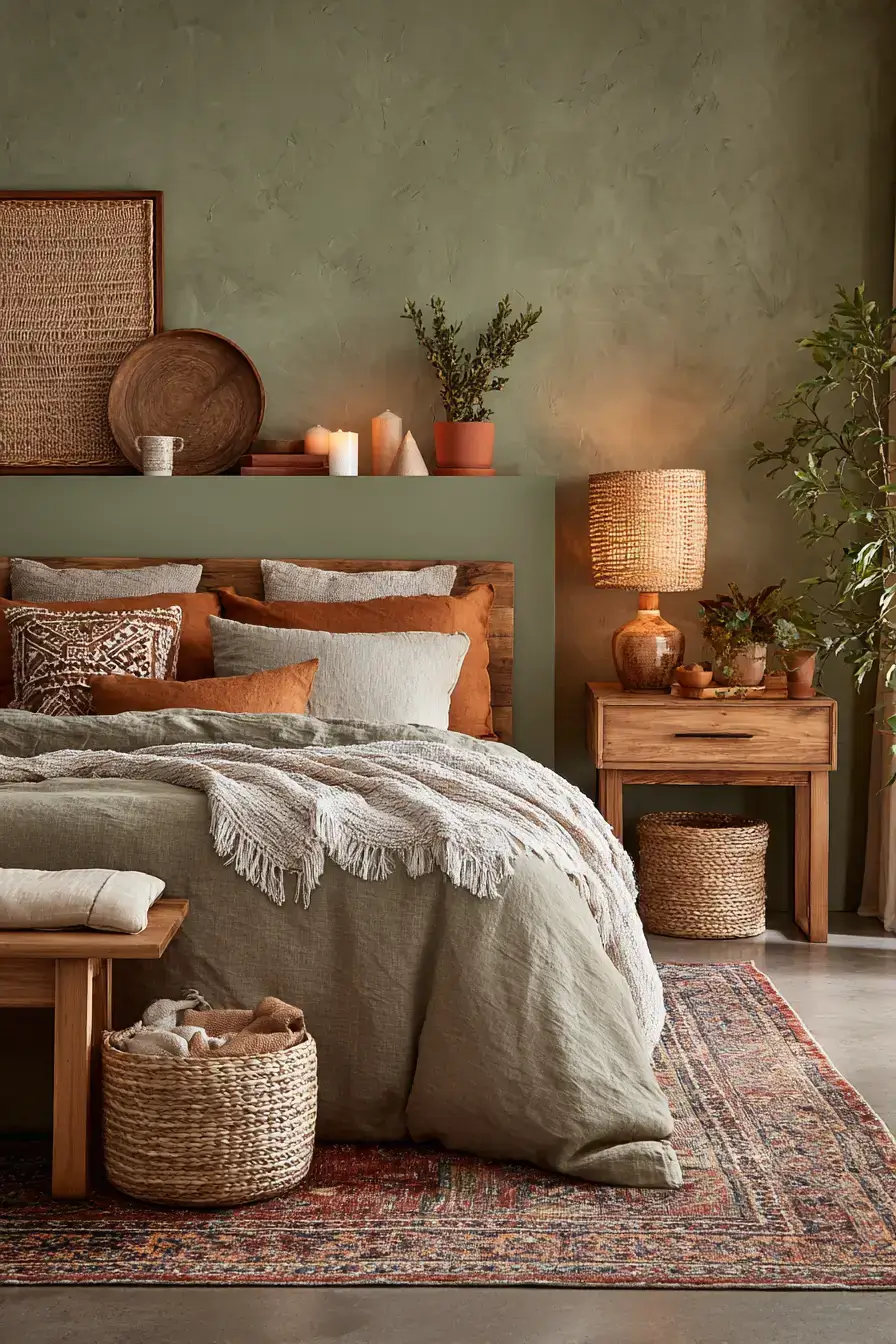 29 Green Boho Bedroom Ideas That Feel Calm and Collected 7