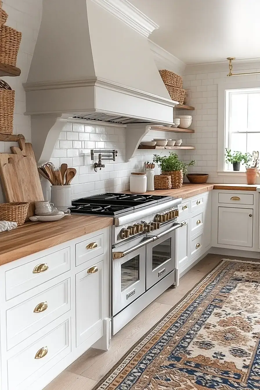29 Farmhouse Kitchens with White Cabinets That Balance Clean and Cozy 8