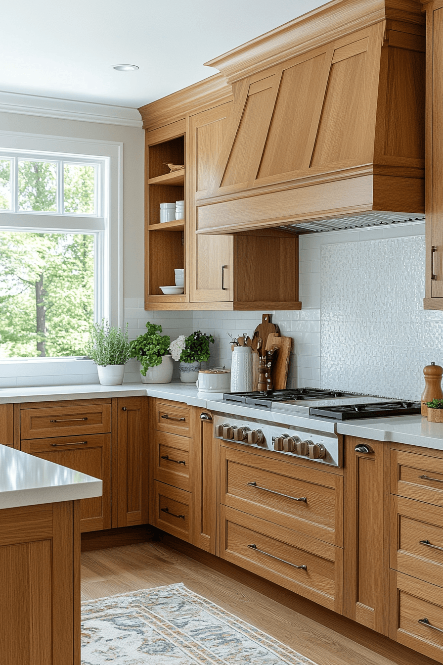 29 Stained Kitchen Cabinets With Real Wood Grain 8