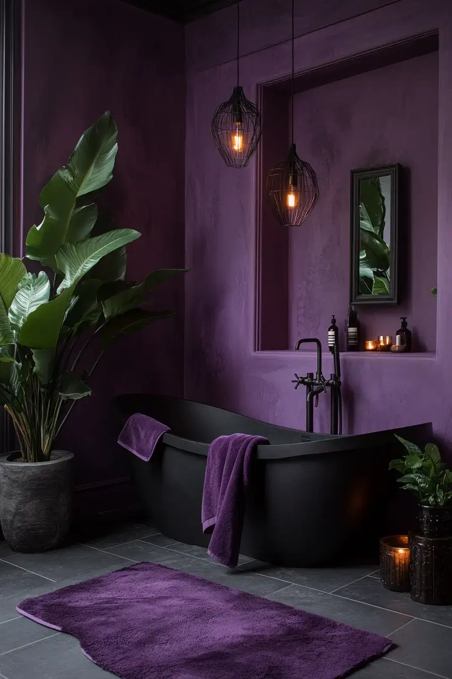 29 Purple Bathroom Ideas That Feel Calm, Bold, and Totally Livable 9