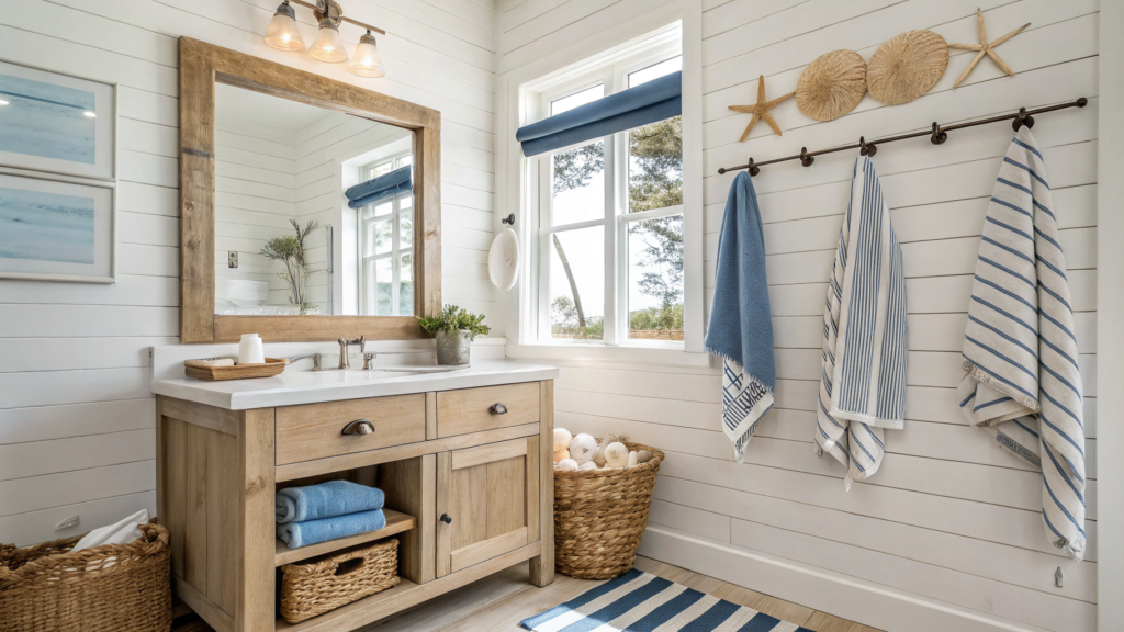 29 Beachy Bathroom Ideas That Feel Like a Morning at the Shore 31 beachy bathroom