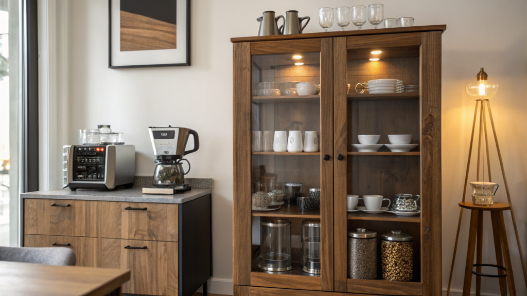 17 Coffee Cabinet Ideas That Actually Fit Your Kitchen 31 coffee cabinet