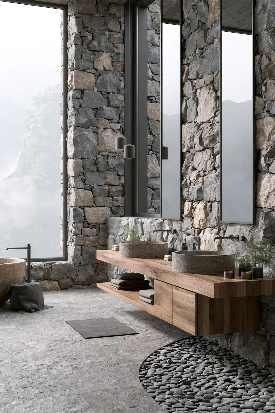 29 Stone Bathroom Ideas That Feel Carved From the Earth 1 stone bathroom