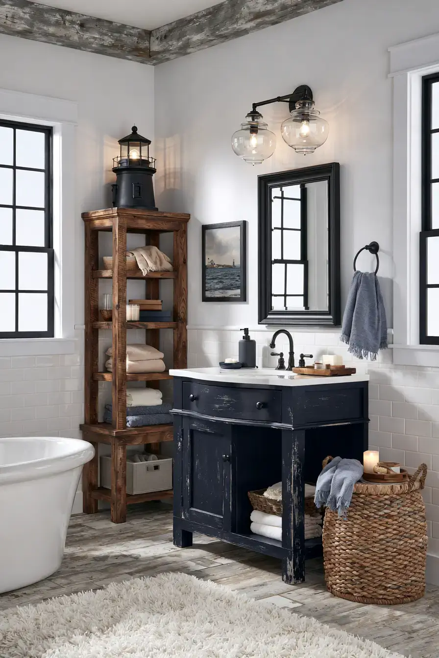 29 Nautical Bathroom Ideas for a Harbor-Side Morning 11 nautical bathroom