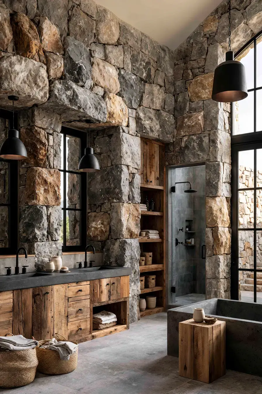 29 Natural Stone Bathroom Ideas Built to Outlast Trends 11 natural stone bathroom