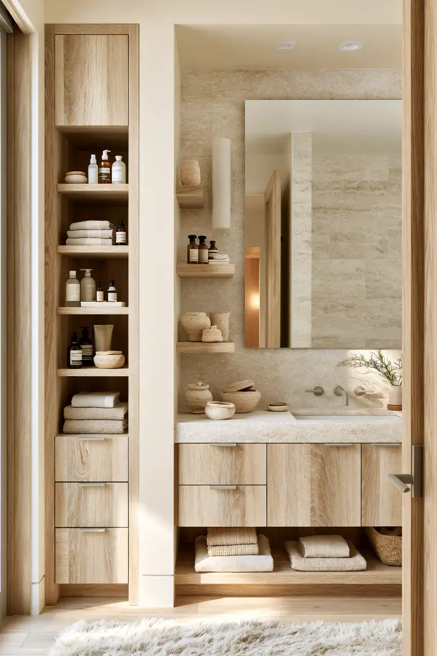 29 Japandi Style Bathroom Ideas for Quiet, Warm Minimalism 12 japandi style bathroom