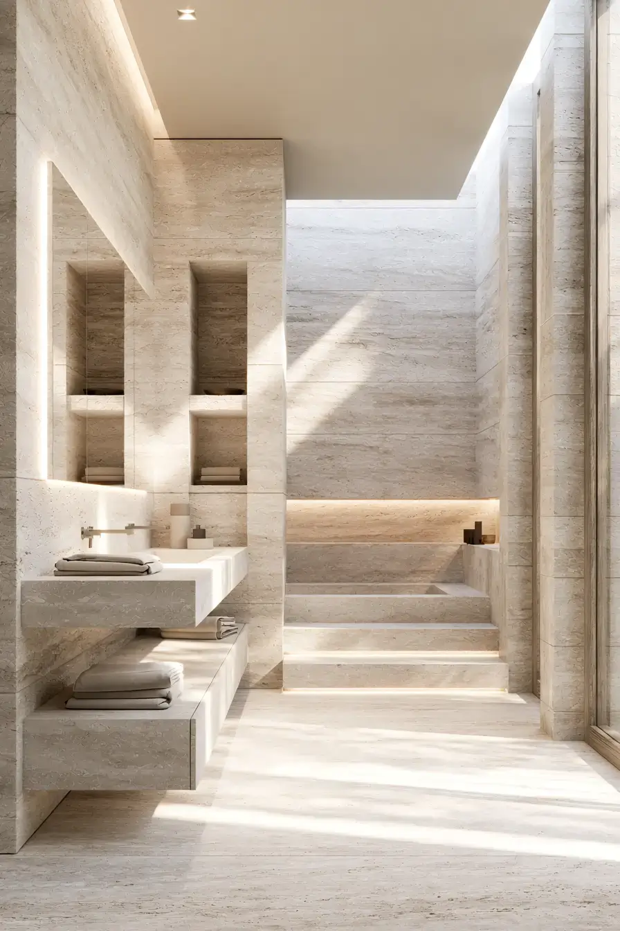 29 Natural Stone Bathroom Ideas Built to Outlast Trends 12 natural stone bathroom