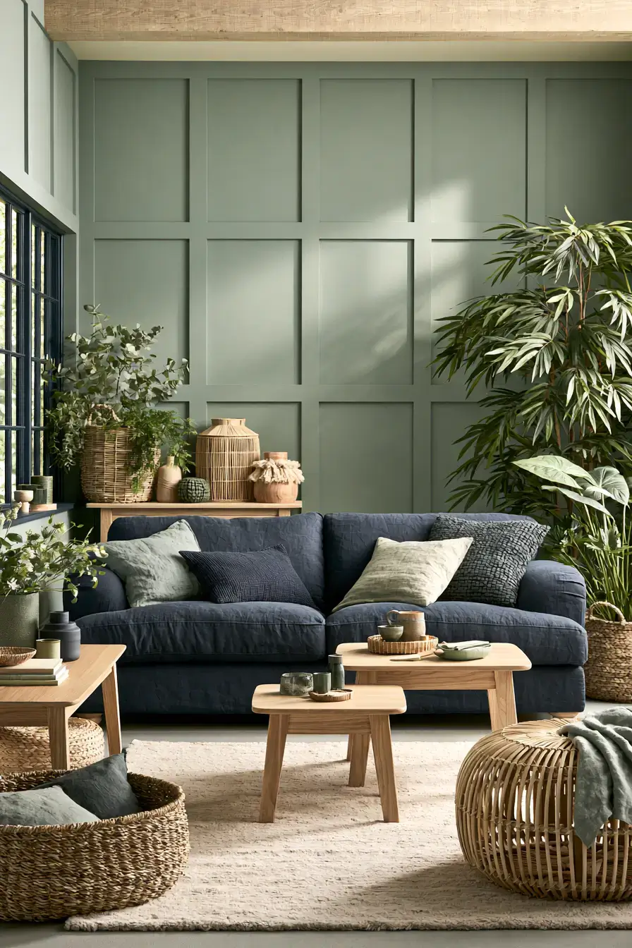 29 Navy and Sage Living Room Ideas for a Pairing That Just Works 12 navy and sage living room