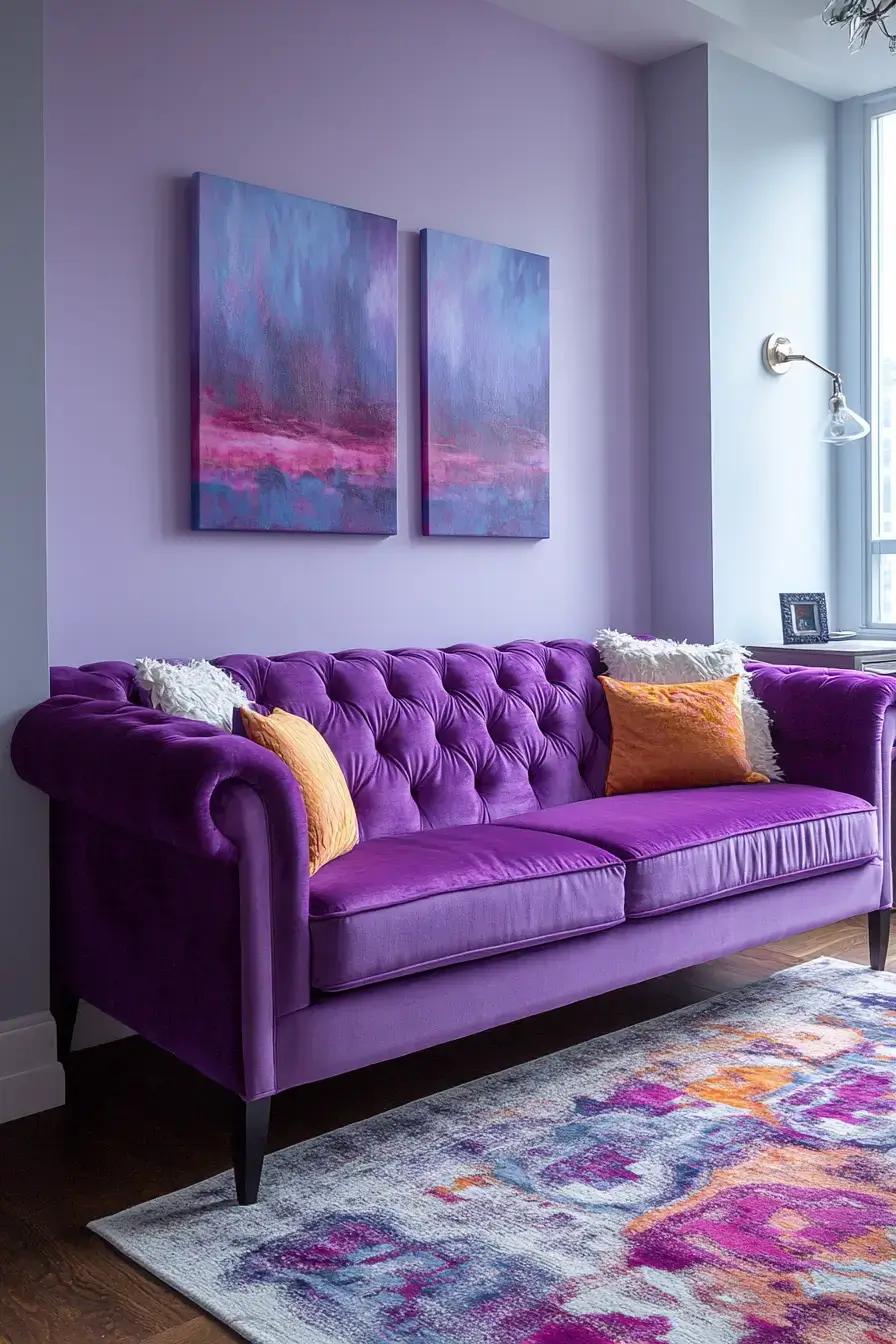 29 Purple Living Room Ideas That Prove the Color Deserves a Comeback 12 purple living room