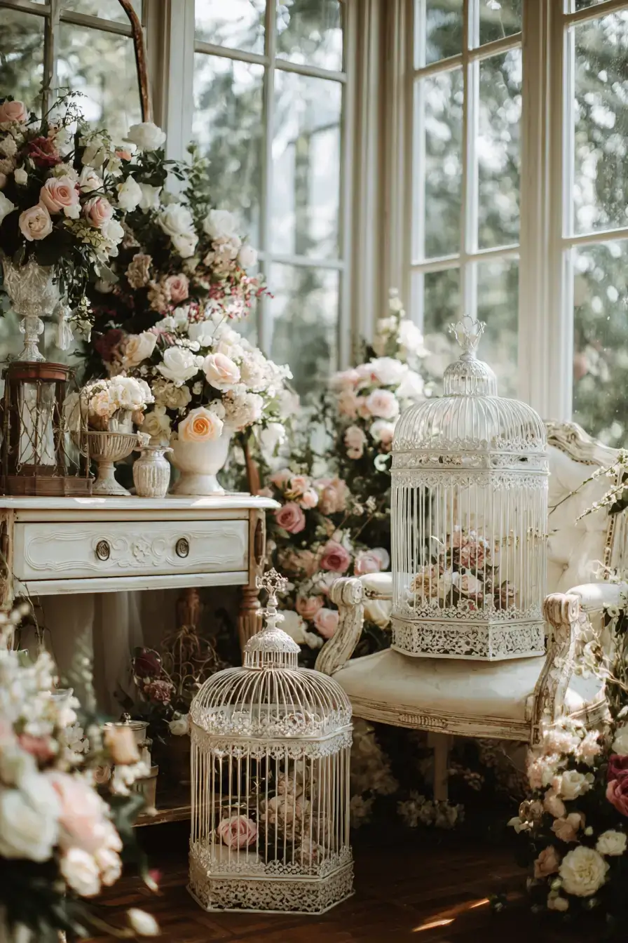 29 Vintage Birdcage Decor Ideas That Give Flea Market Finds a Second Life 12 vintage birdcage decor ideas