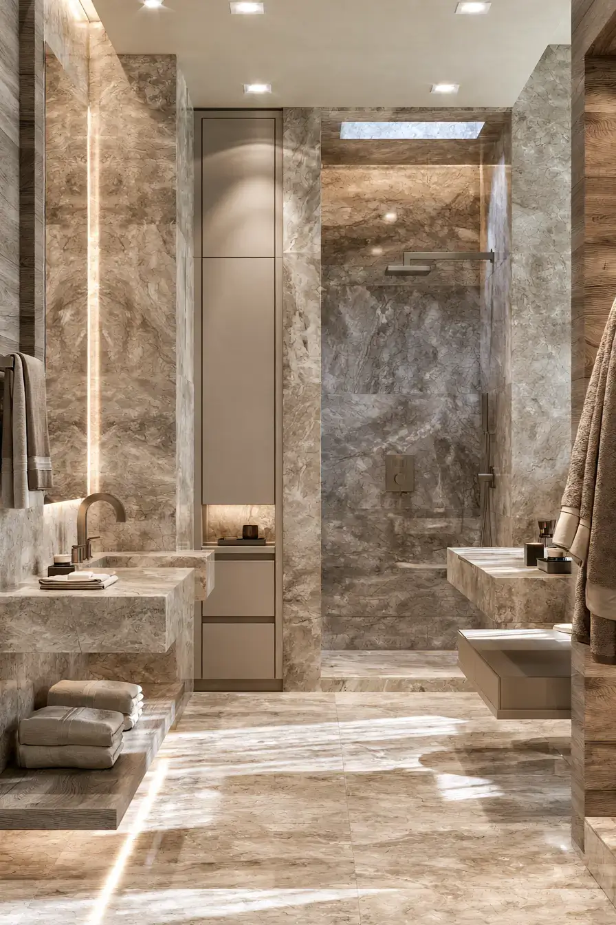 29 Stone Bathroom Ideas That Feel Carved From the Earth 14 stone bathroom