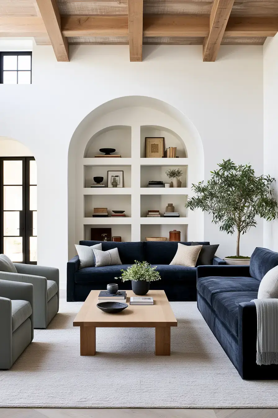 29 Navy and Sage Living Room Ideas for a Pairing That Just Works 15 navy and sage living room