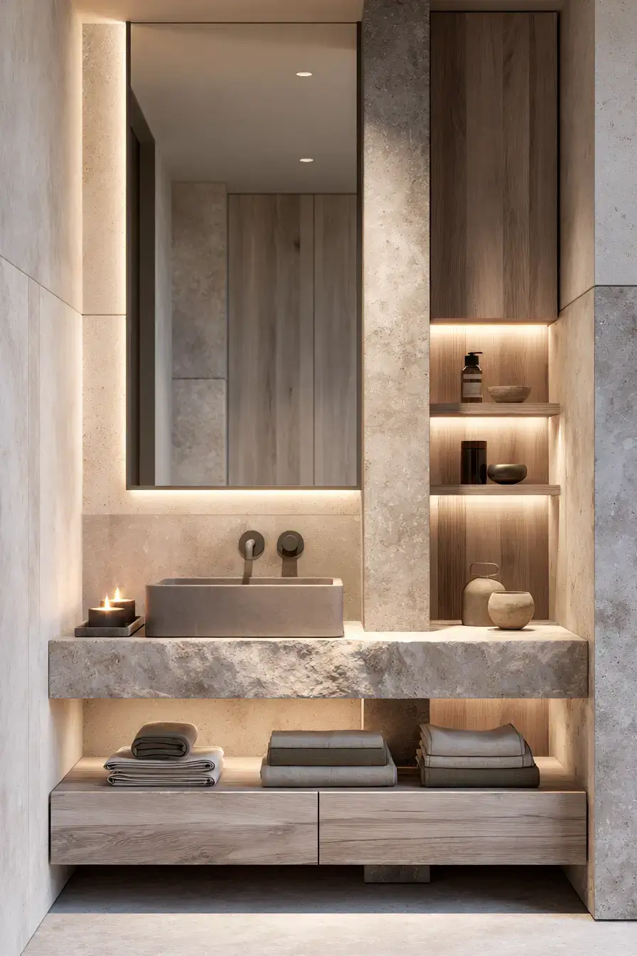 29 Japandi Style Bathroom Ideas for Quiet, Warm Minimalism 15 japandi style bathroom