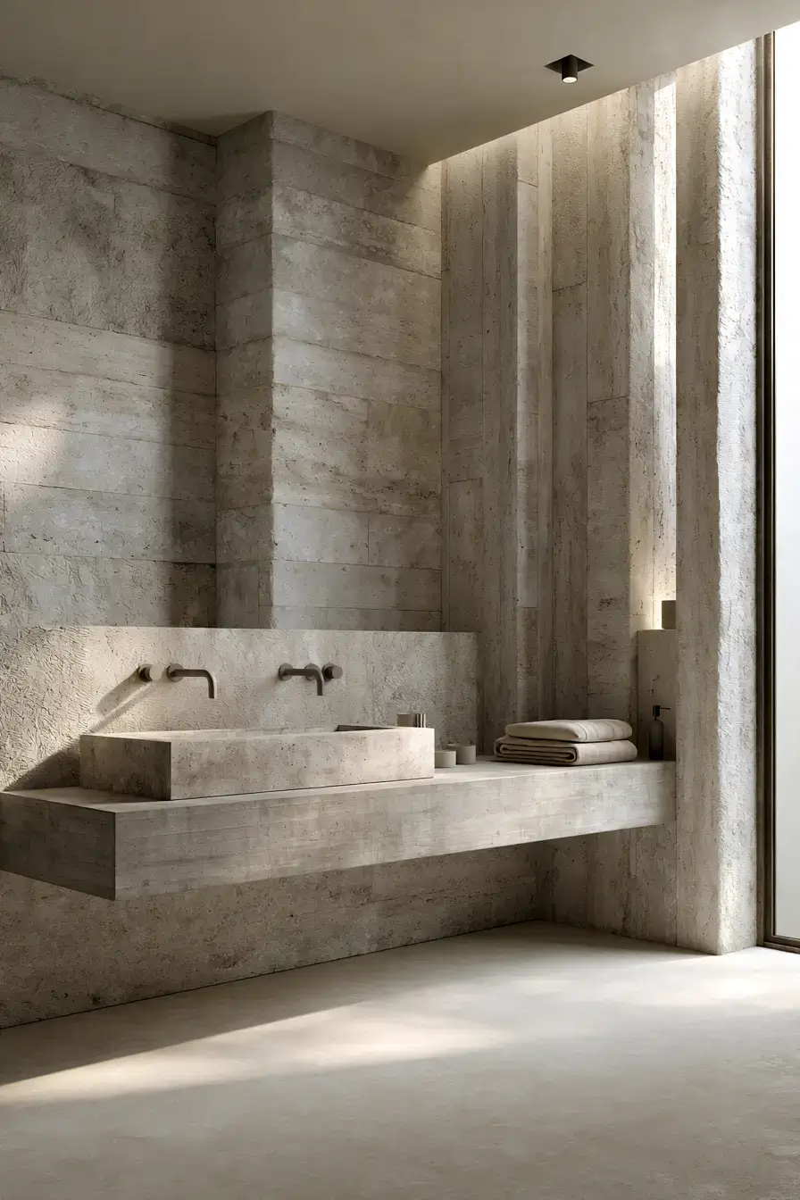 29 Stone Bathroom Ideas That Feel Carved From the Earth 15 stone bathroom