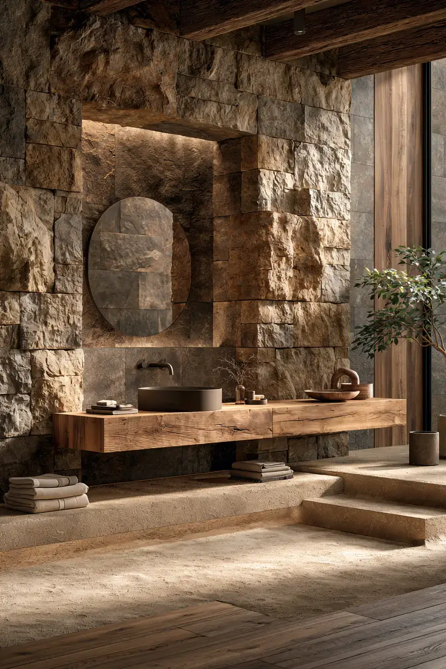 29 Stone Bathroom Ideas That Feel Carved From the Earth 16 stone bathroom