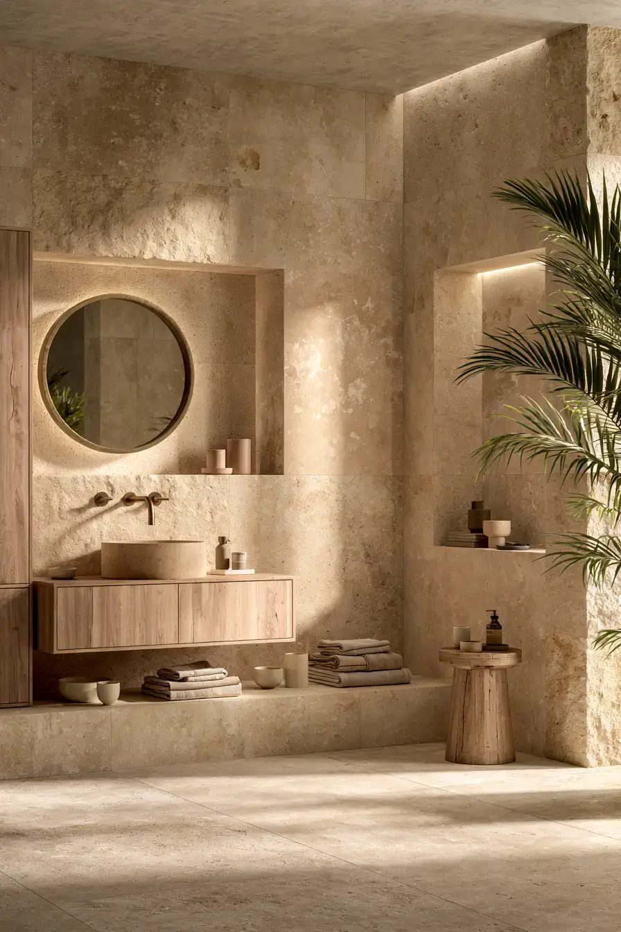 29 Natural Stone Bathroom Ideas Built to Outlast Trends 16 natural stone bathroom