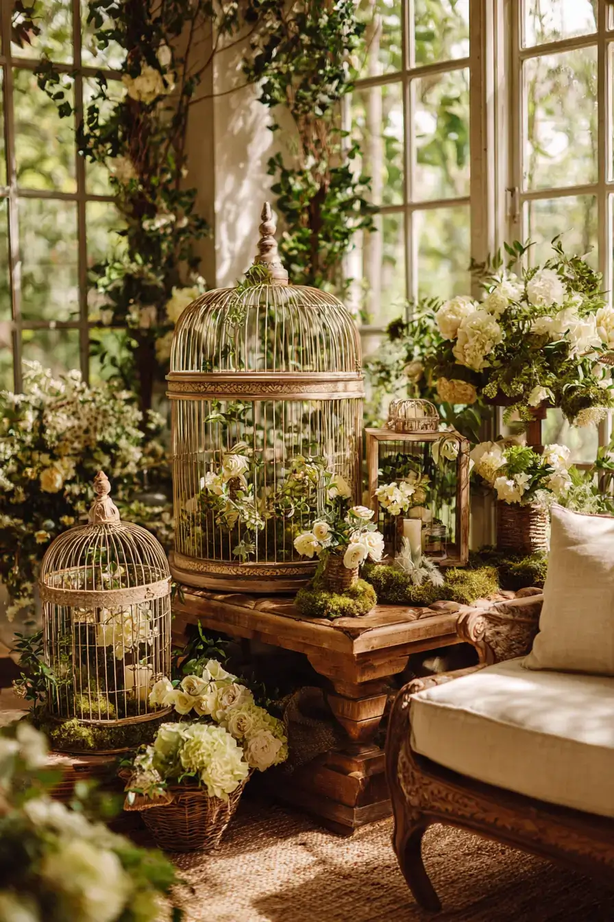 29 Vintage Birdcage Decor Ideas That Give Flea Market Finds a Second Life 16 vintage birdcage decor ideas