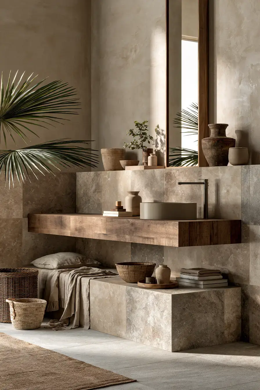 29 Natural Stone Bathroom Ideas Built to Outlast Trends 17 natural stone bathroom
