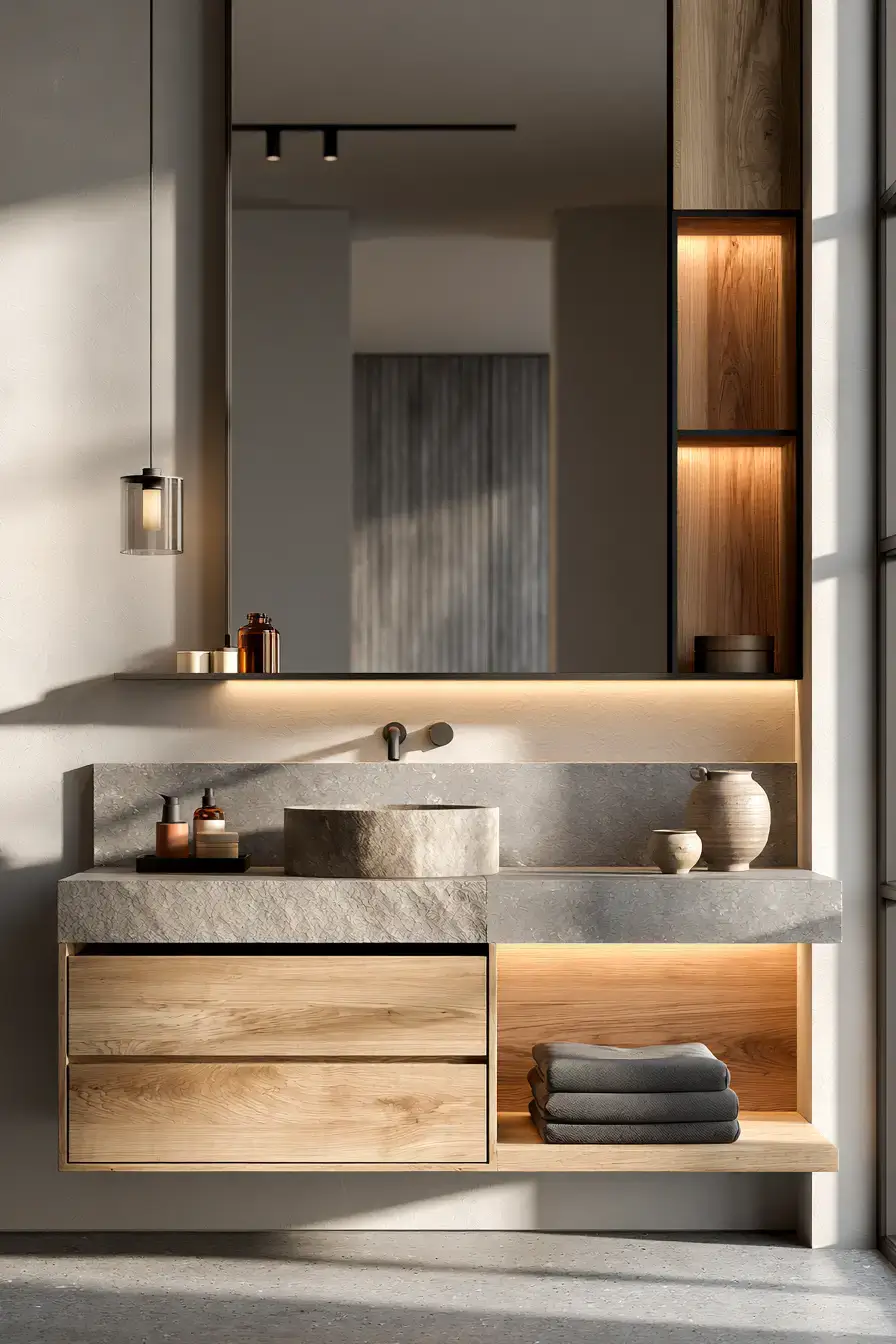 29 Japandi Style Bathroom Ideas for Quiet, Warm Minimalism 18 japandi style bathroom
