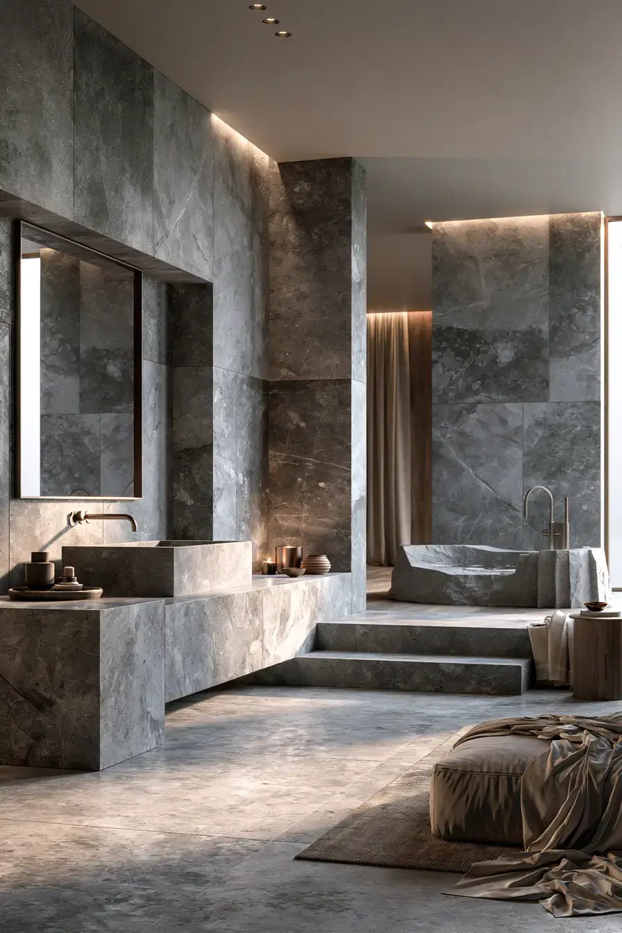 29 Stone Bathroom Ideas That Feel Carved From the Earth 18 stone bathroom