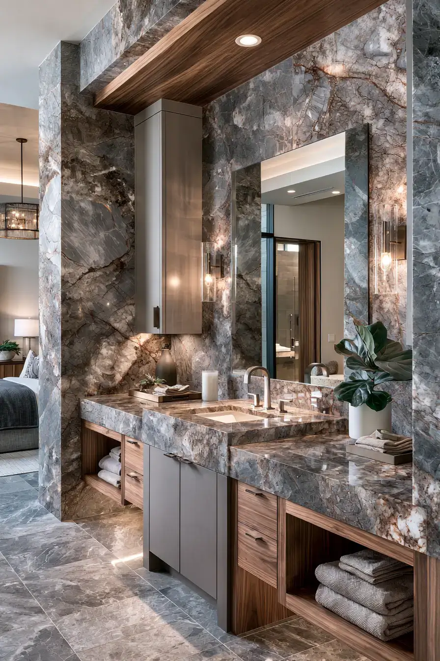29 Natural Stone Bathroom Ideas Built to Outlast Trends 18 natural stone bathroom