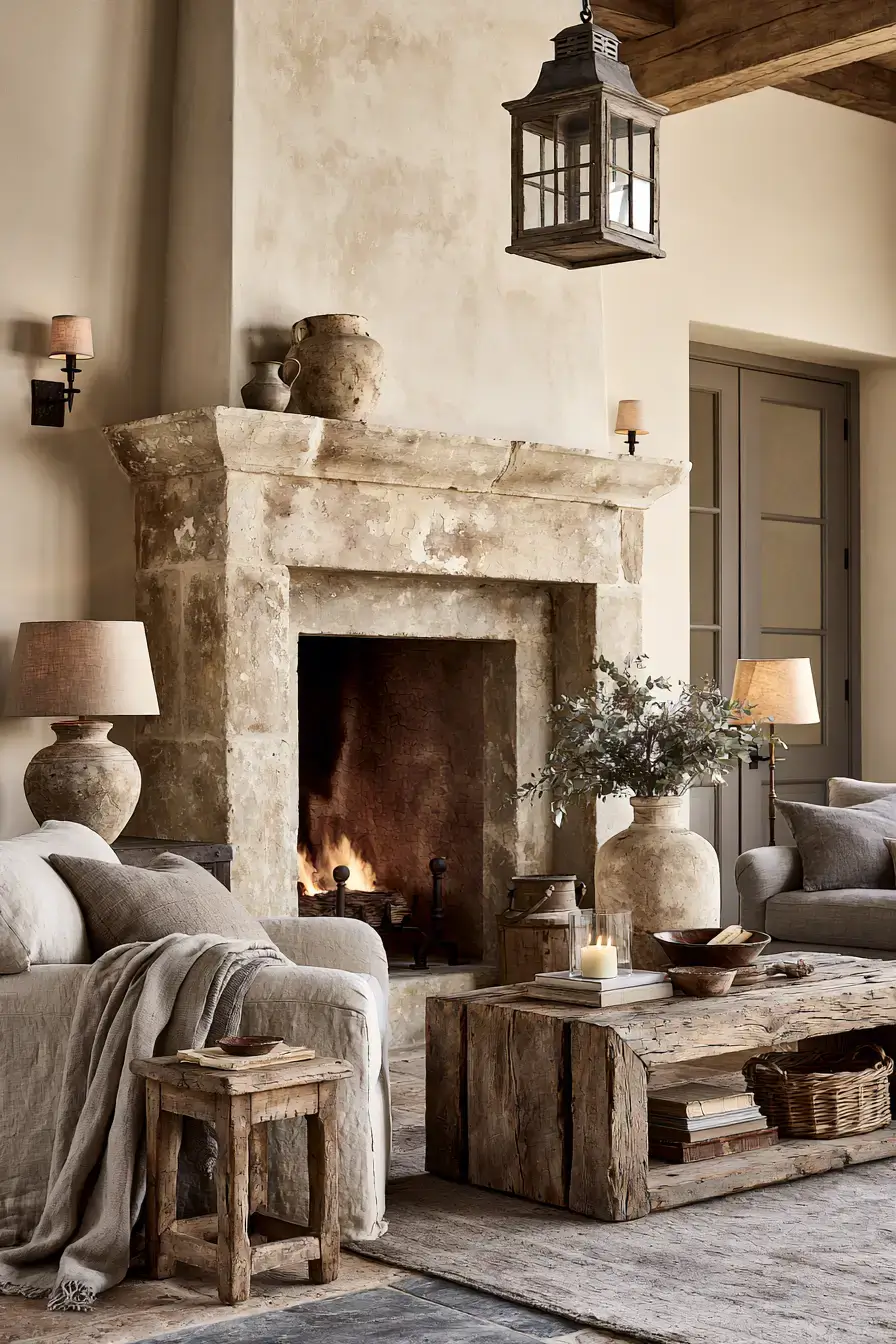 29 Rustic Stone Fireplace Ideas for Fireside Evenings 18 rustic stone fireplace