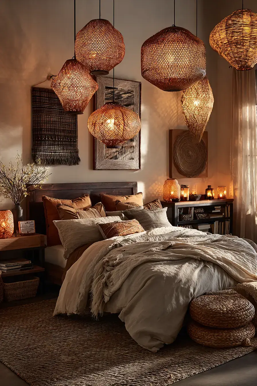 29 Boho Bedroom Lighting Ideas for the Softest Evening Glow 2 boho bedroom lighting ideas