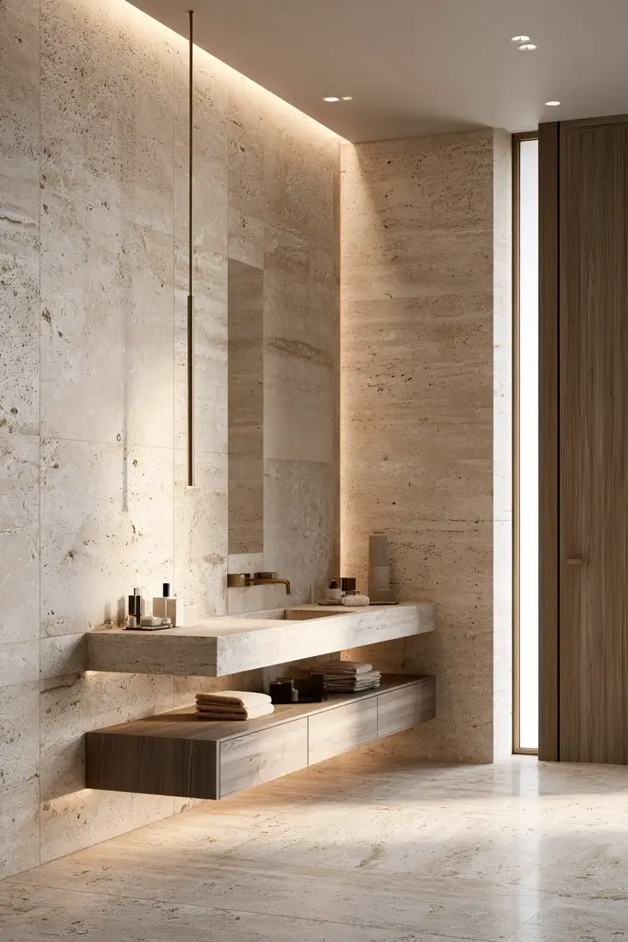 29 Natural Stone Bathroom Ideas Built to Outlast Trends 2 natural stone bathroom