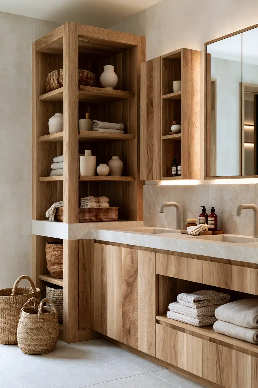 29 Japandi Style Bathroom Ideas for Quiet, Warm Minimalism 2 japandi style bathroom