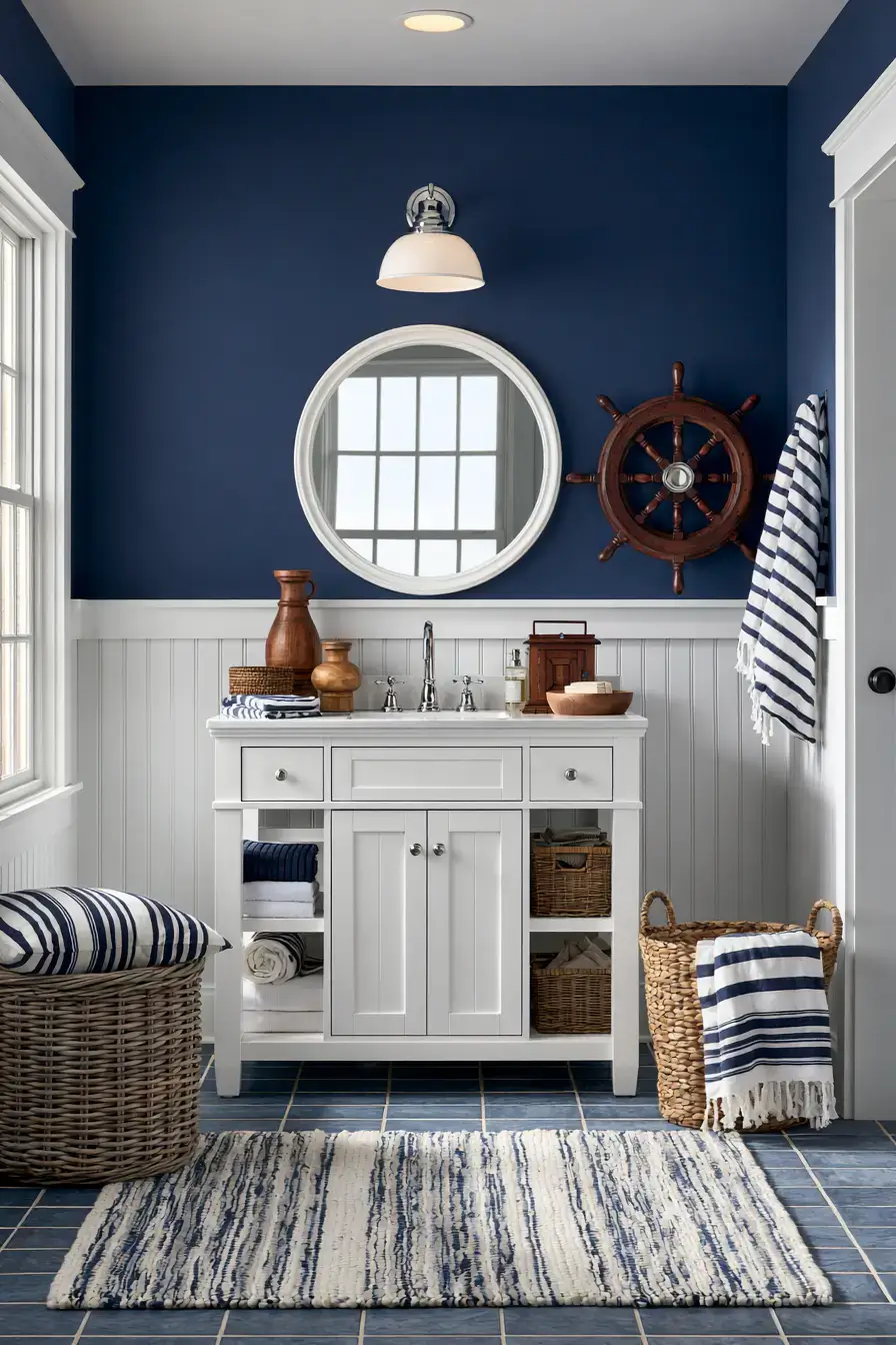 29 Nautical Bathroom Ideas for a Harbor-Side Morning 20 nautical bathroom