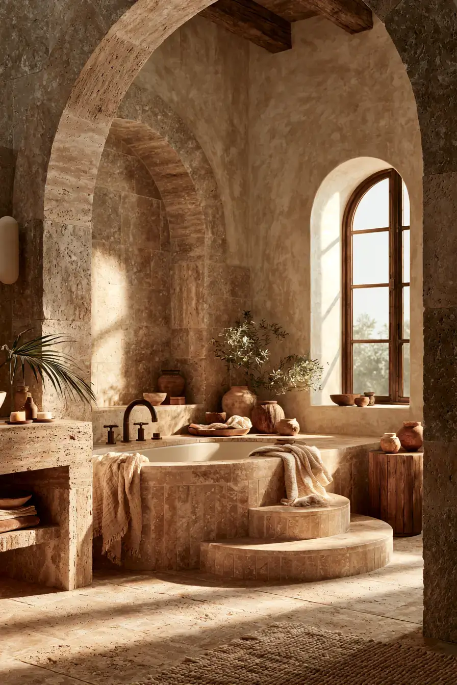 29 Natural Stone Bathroom Ideas Built to Outlast Trends 20 natural stone bathroom