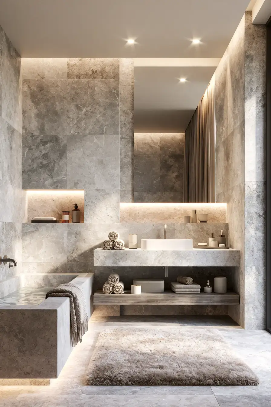 29 Stone Bathroom Ideas That Feel Carved From the Earth 21 stone bathroom