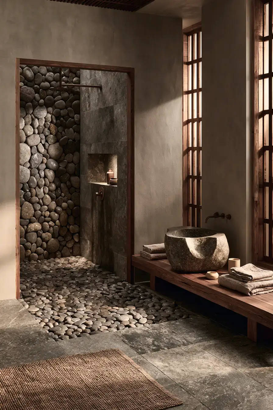 29 Japandi Style Bathroom Ideas for Quiet, Warm Minimalism 22 japandi style bathroom