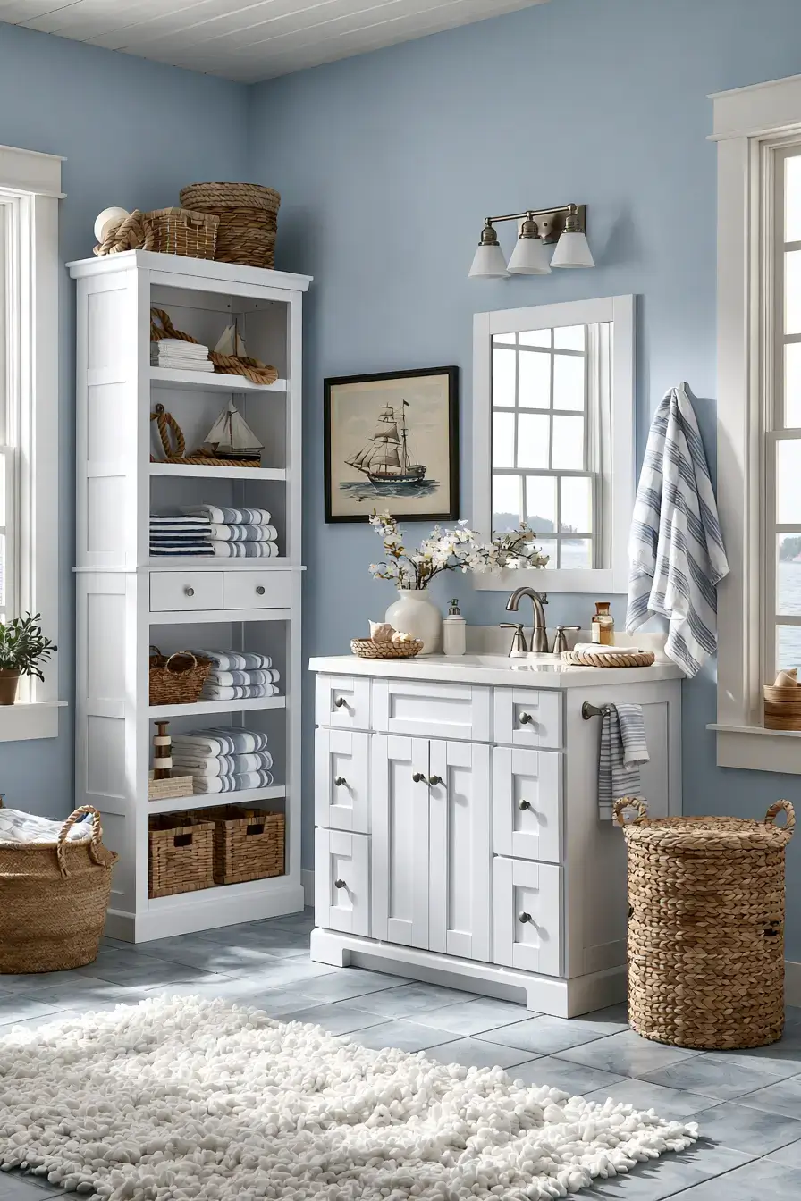 29 Nautical Bathroom Ideas for a Harbor-Side Morning 23 nautical bathroom
