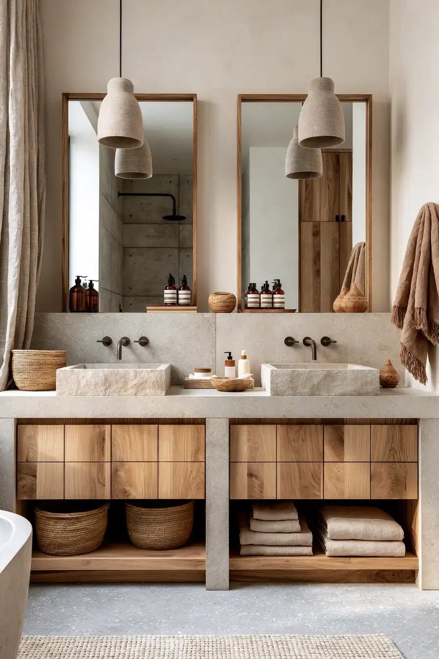 29 Japandi Style Bathroom Ideas for Quiet, Warm Minimalism 23 japandi style bathroom