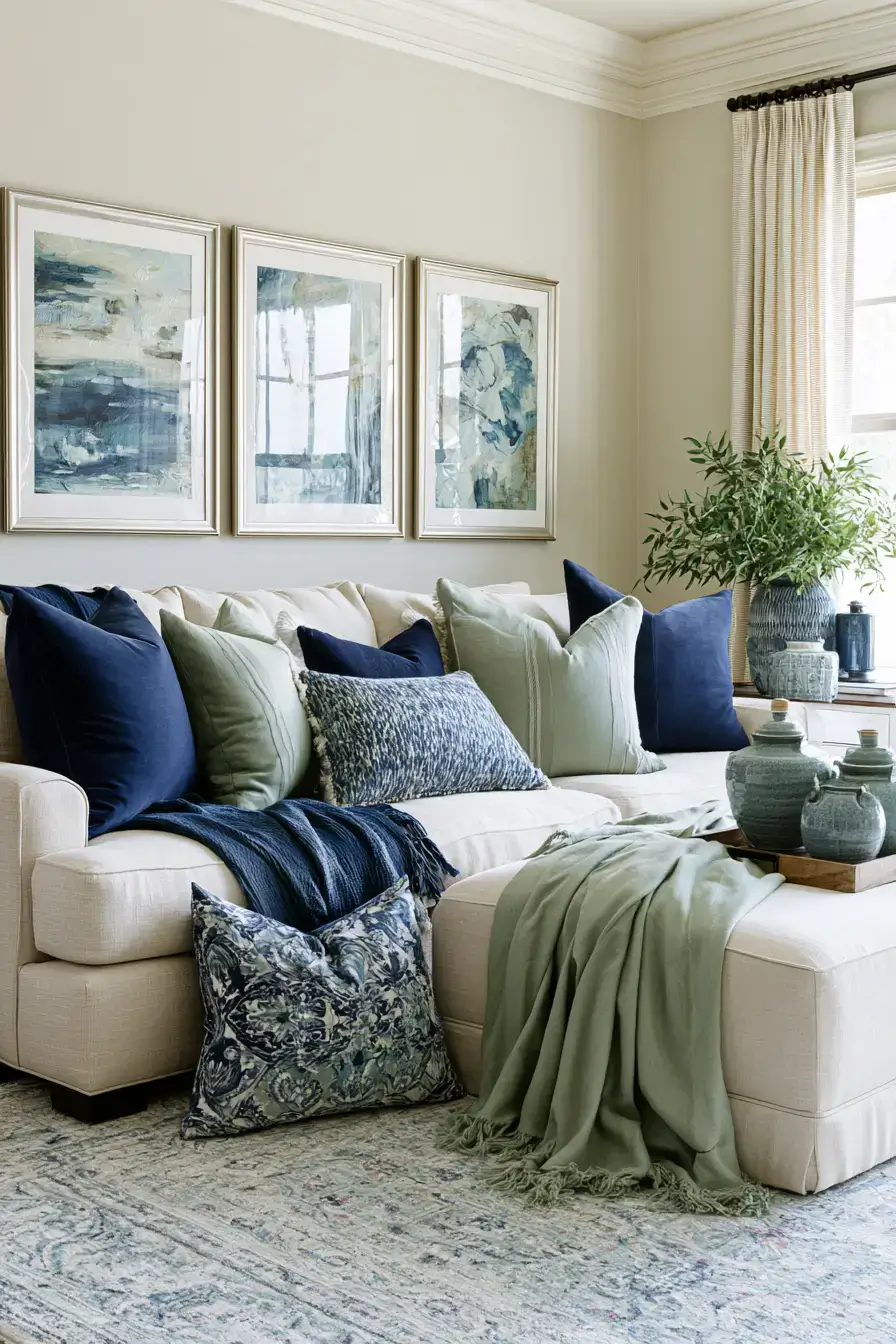 29 Navy and Sage Living Room Ideas for a Pairing That Just Works 24 navy and sage living room