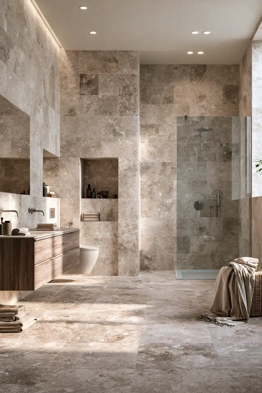 29 Natural Stone Bathroom Ideas Built to Outlast Trends 24 natural stone bathroom