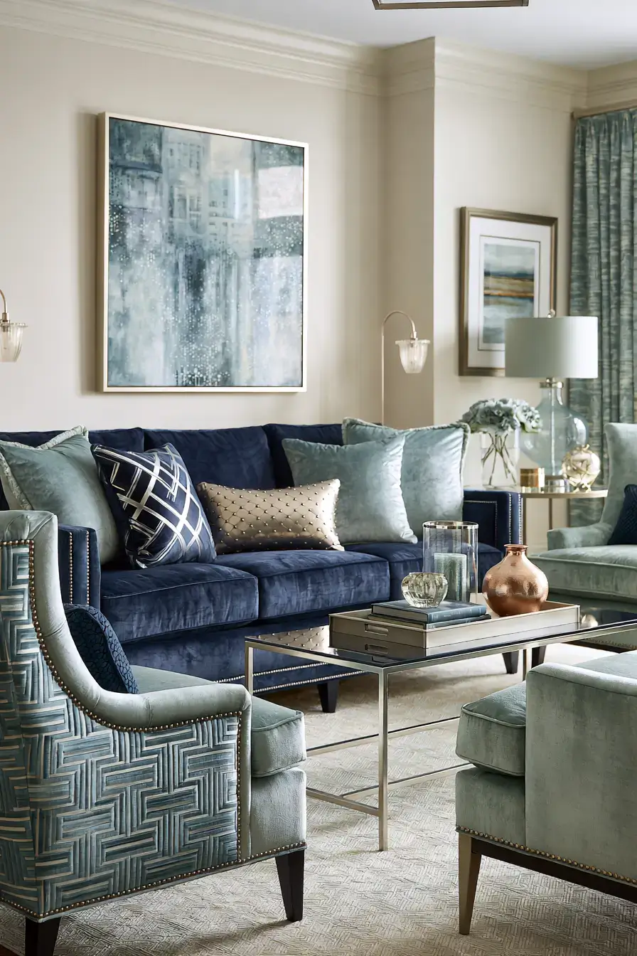 29 Navy and Sage Living Room Ideas for a Pairing That Just Works 25 navy and sage living room