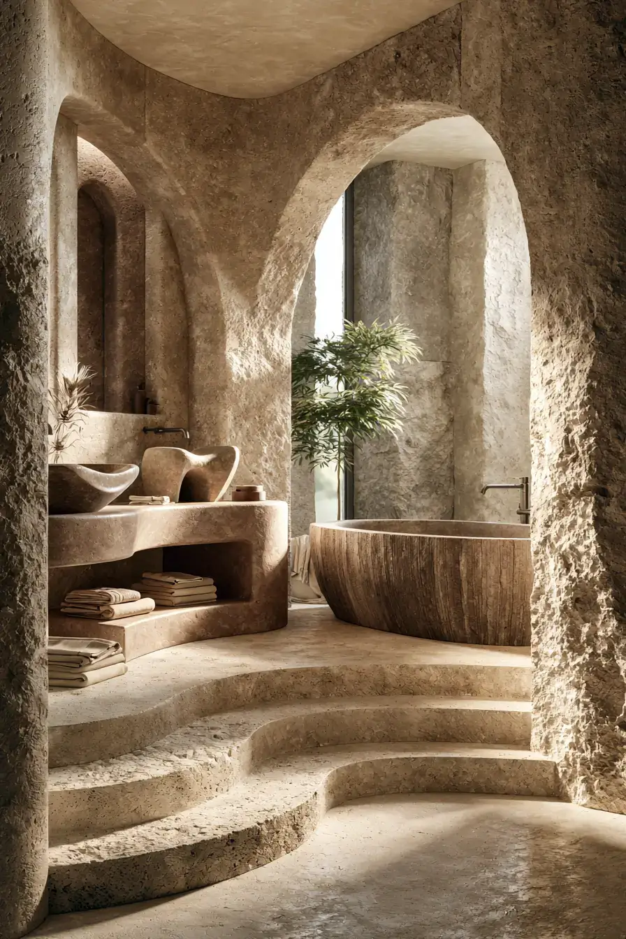 29 Stone Bathroom Ideas That Feel Carved From the Earth 25 stone bathroom