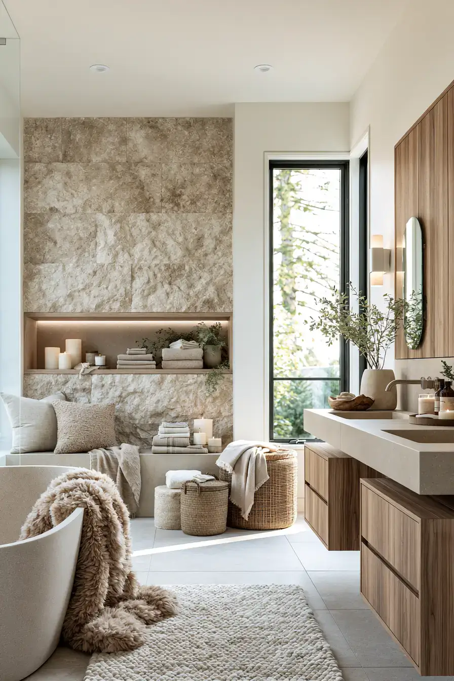 29 Natural Stone Bathroom Ideas Built to Outlast Trends 25 natural stone bathroom